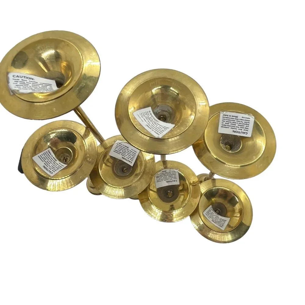Brass Candlestick Holders Graduated Set of Seven Vintage Wedding Mantle Holiday
